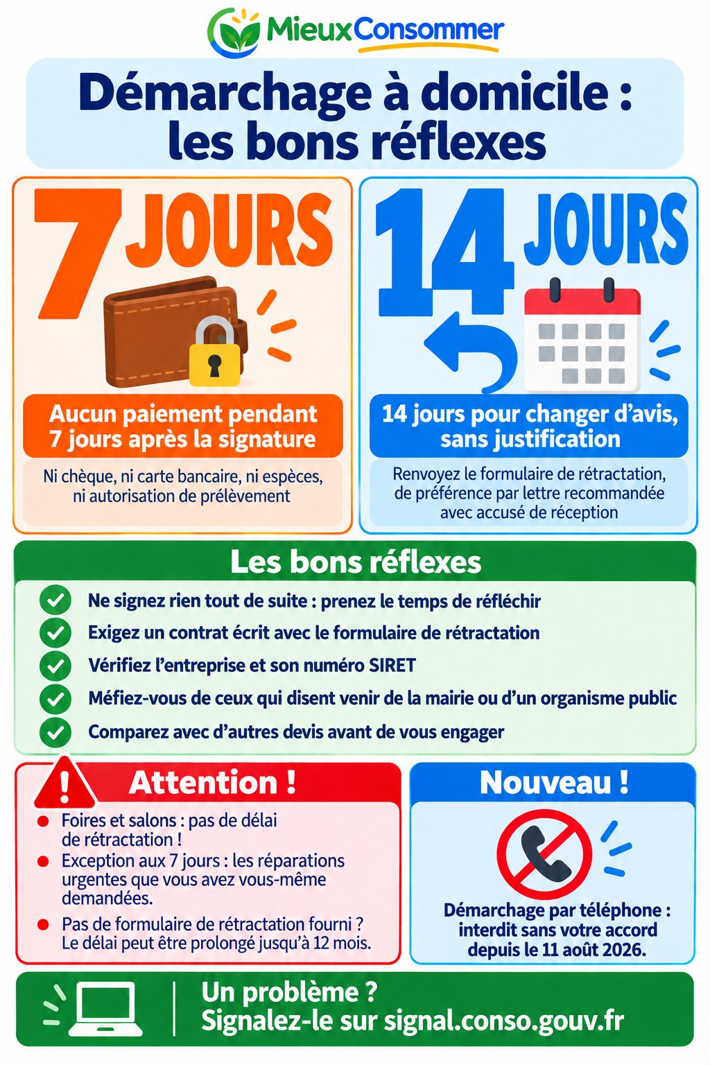 Démarchage à domicile : les bons réflexes, à garder sous la main